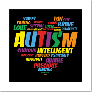 Autism Awareness Love Heart with Autism Posters and Art